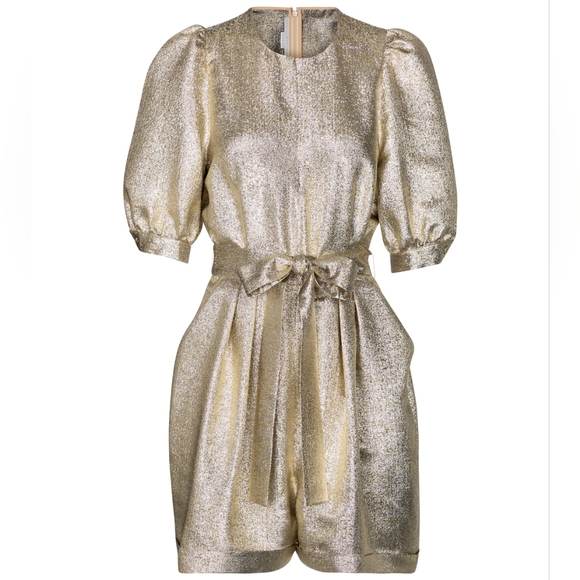 Stella McCartney Elisa Metallic Crêpe Jumpsuit